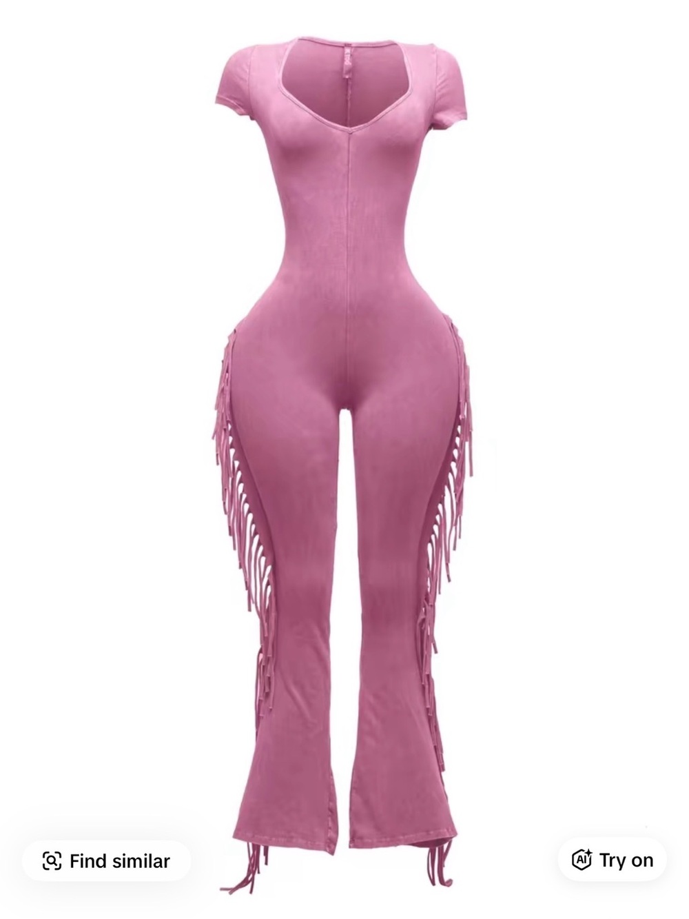 Women’s Pink Fringe Jumpsuit